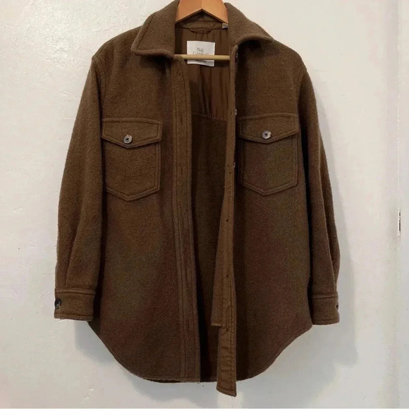 Wilfred Free Women's The Ganna Long Shacket Wool Cotton Size 2XS Brown Oversized - Picture 1 of 11